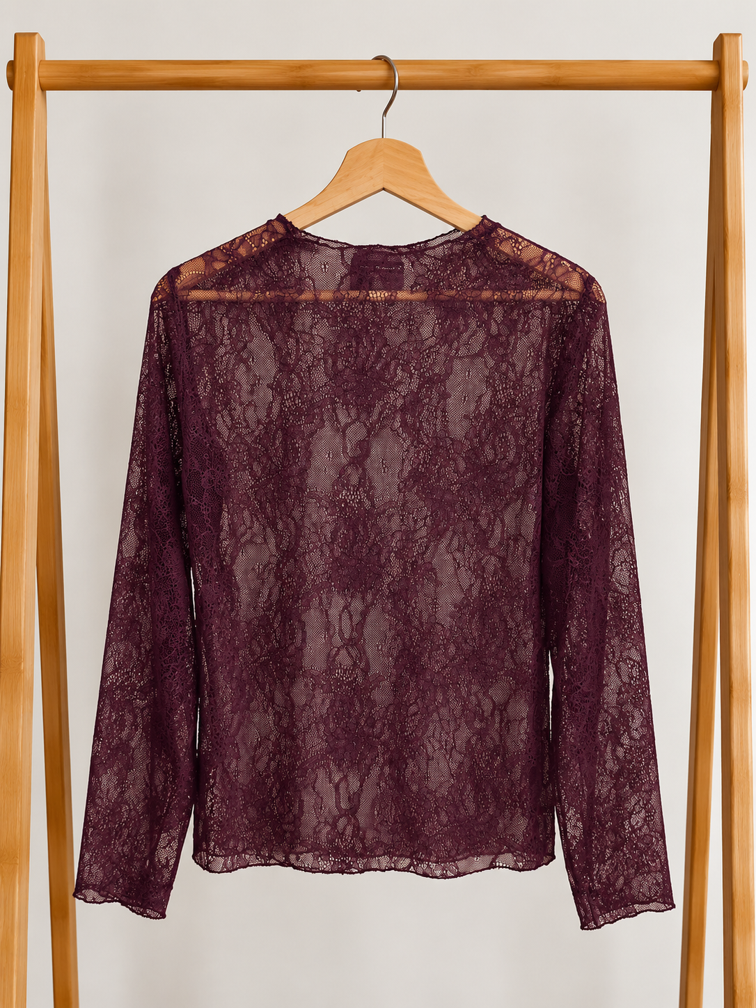Top LOUISON – Dentelle bordeaux