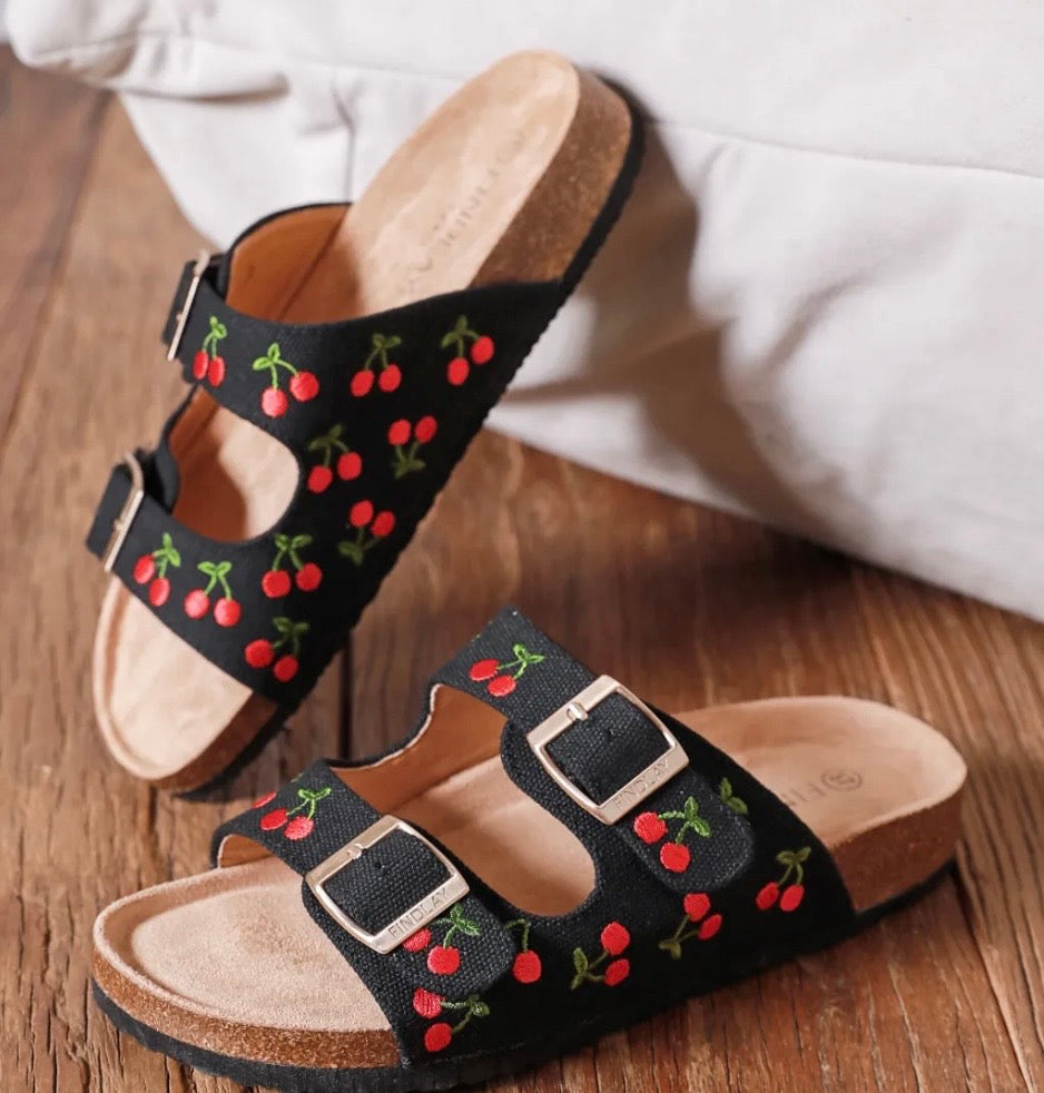 Sandales Cerise Noir