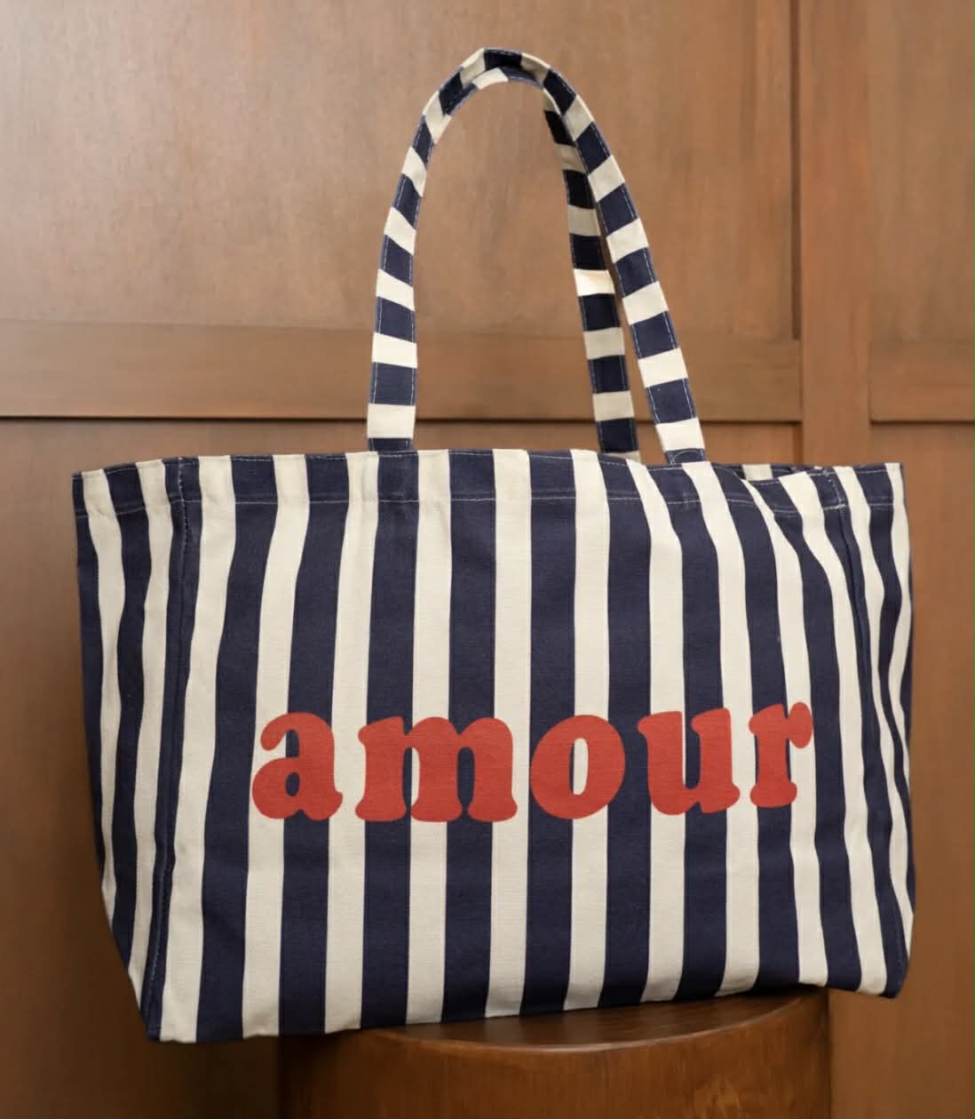 Tote Bag * AMOUR Bleu marine