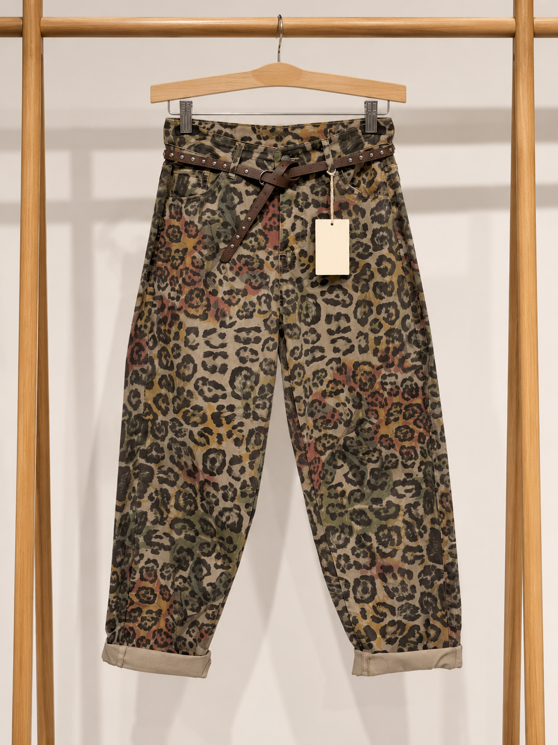 Pantalon GIULIA – Imprimé léopard multicolore