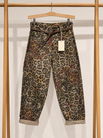 Pantalon GIULIA – Imprimé léopard multicolore