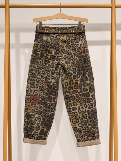 Pantalon GIULIA – Imprimé léopard multicolore