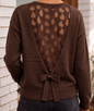 Pull LÉONIE – Chocolat & dos dentelle