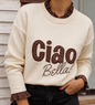 Pull GIULIA – Écru & chocolat