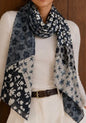 Foulard Garance – Fleuri Bleu & Écru