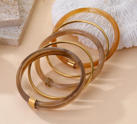 Jonc Miel – Caramel, beige & doré