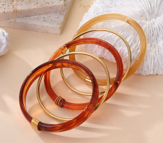 Jonc Ambre – Marron & doré