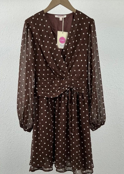 Robe Léana -Marron à pois