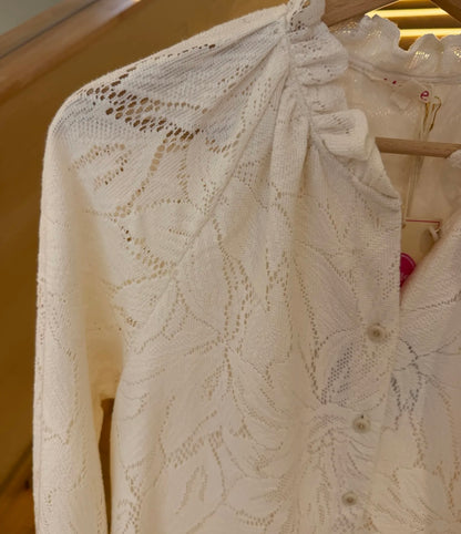 Blouse en dentelle CÉLESTE – Écru