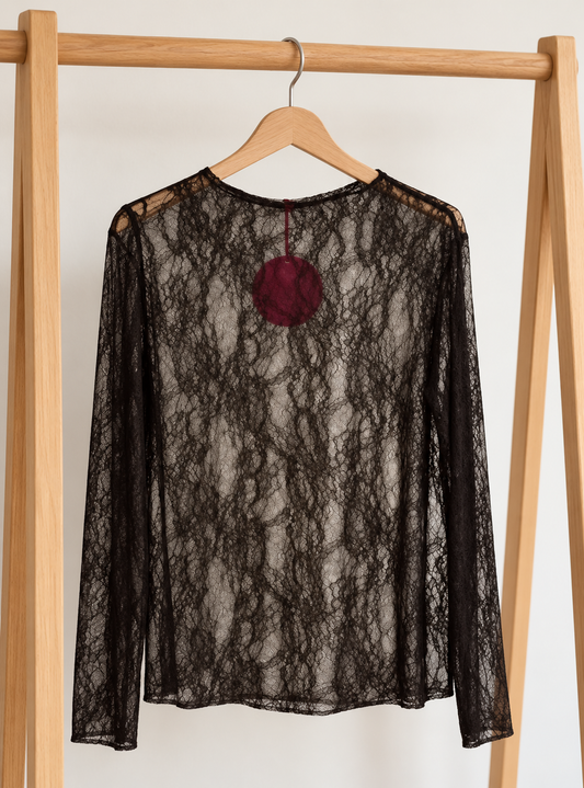 Top LOUISON – Dentelle chocolat