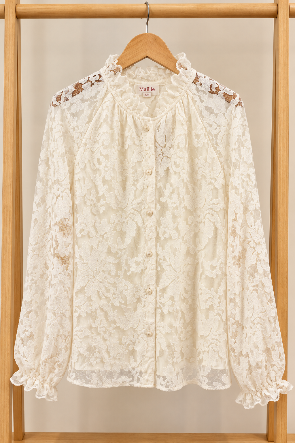 Blouse en dentelle CÉLESTE – Écru