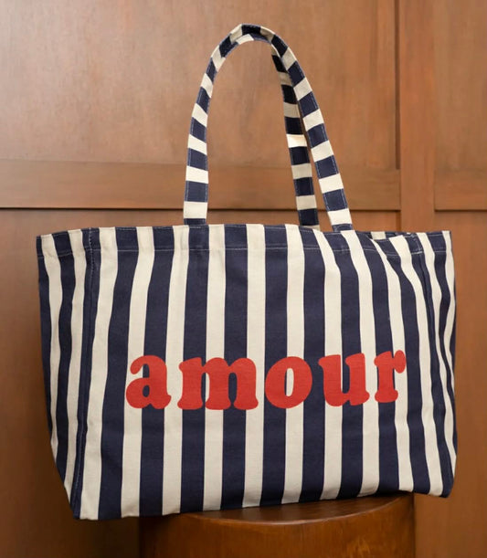 Tote Bag  * AMOUR Bleu marine