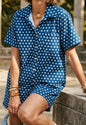 Combishort pois blue navy