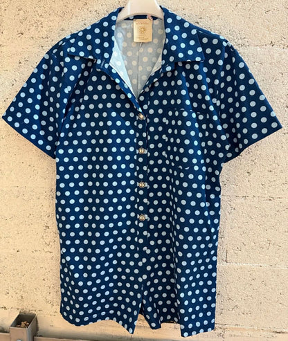 Combishort pois blue navy