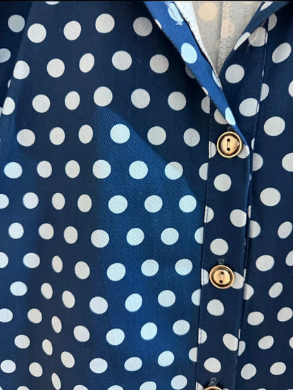 Combishort pois blue navy