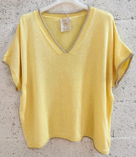Tee-shirts maille jaune Betty