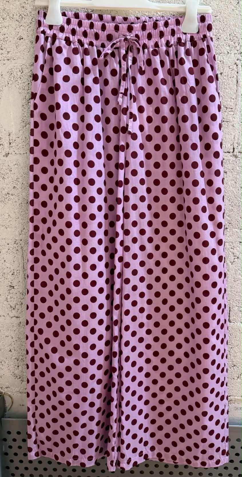 Pantalon Edith rose  pois