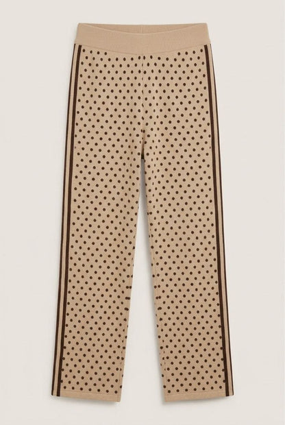 Pantalon Léa – Maille Amour & pois élégants