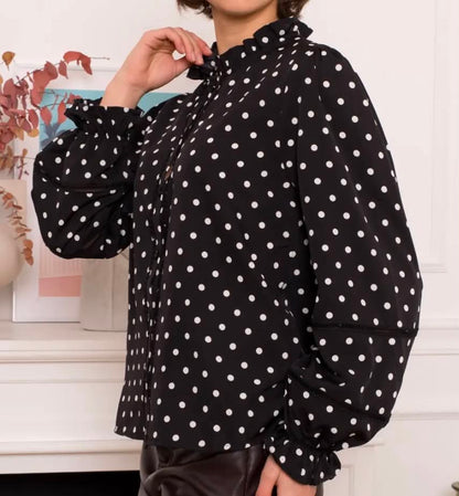 Blouse Juliette – Pois & détails volantés