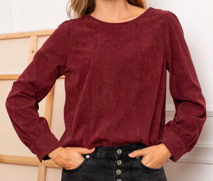 Blouse Jade – Velours côtelé & dos v