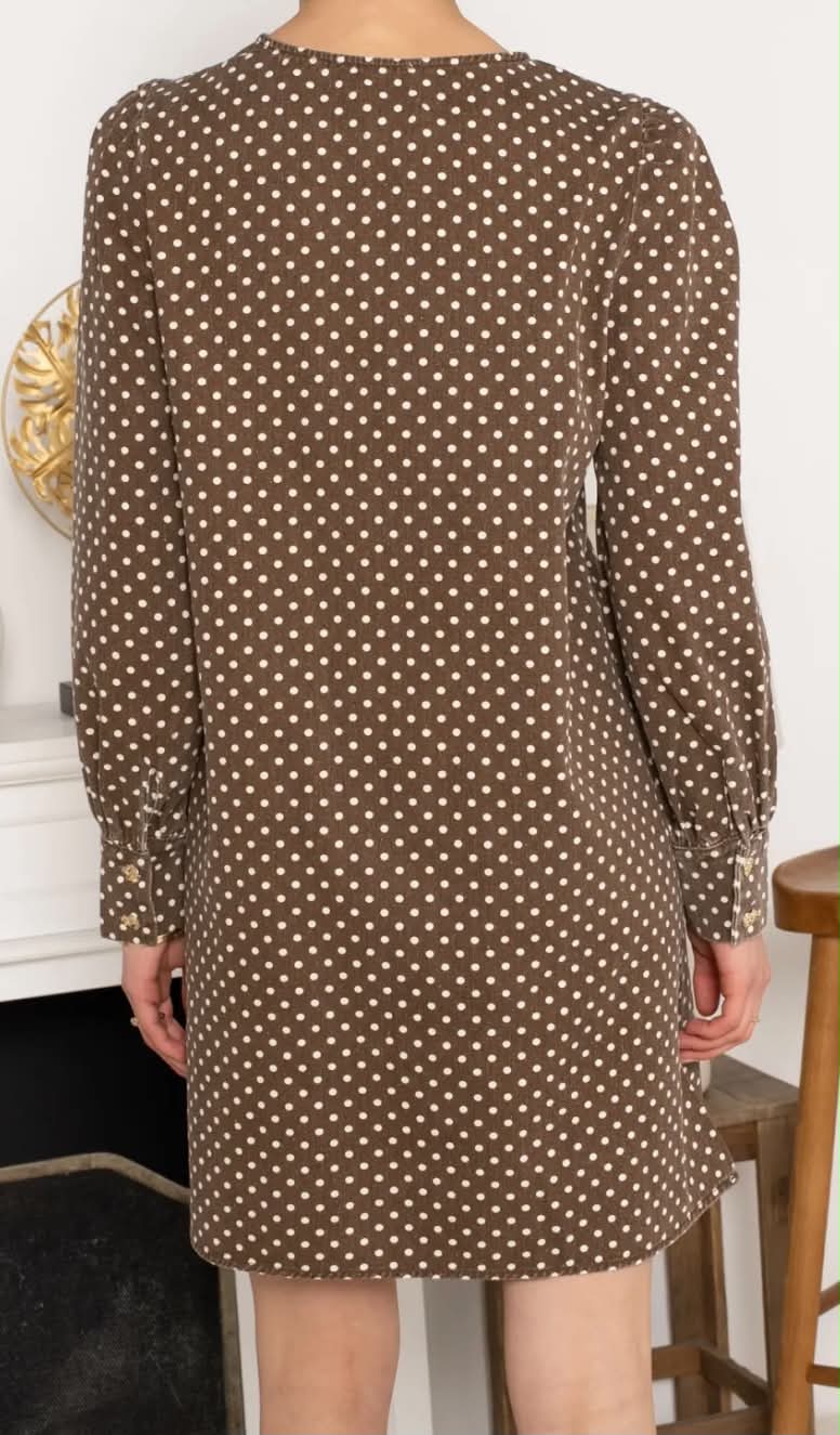 Robe Romy – Velours côtelé à pois