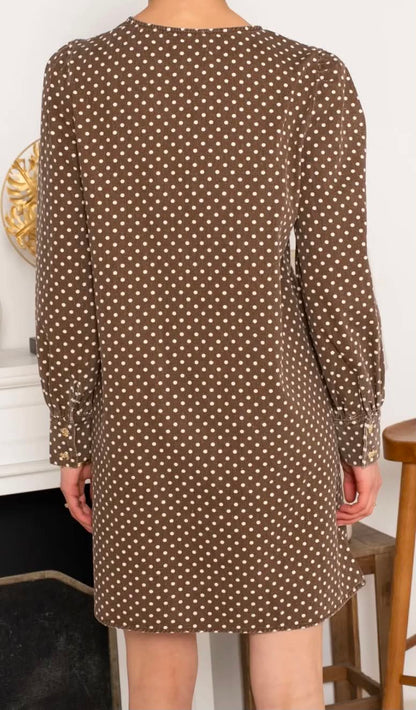 Robe Romy – Velours côtelé à pois