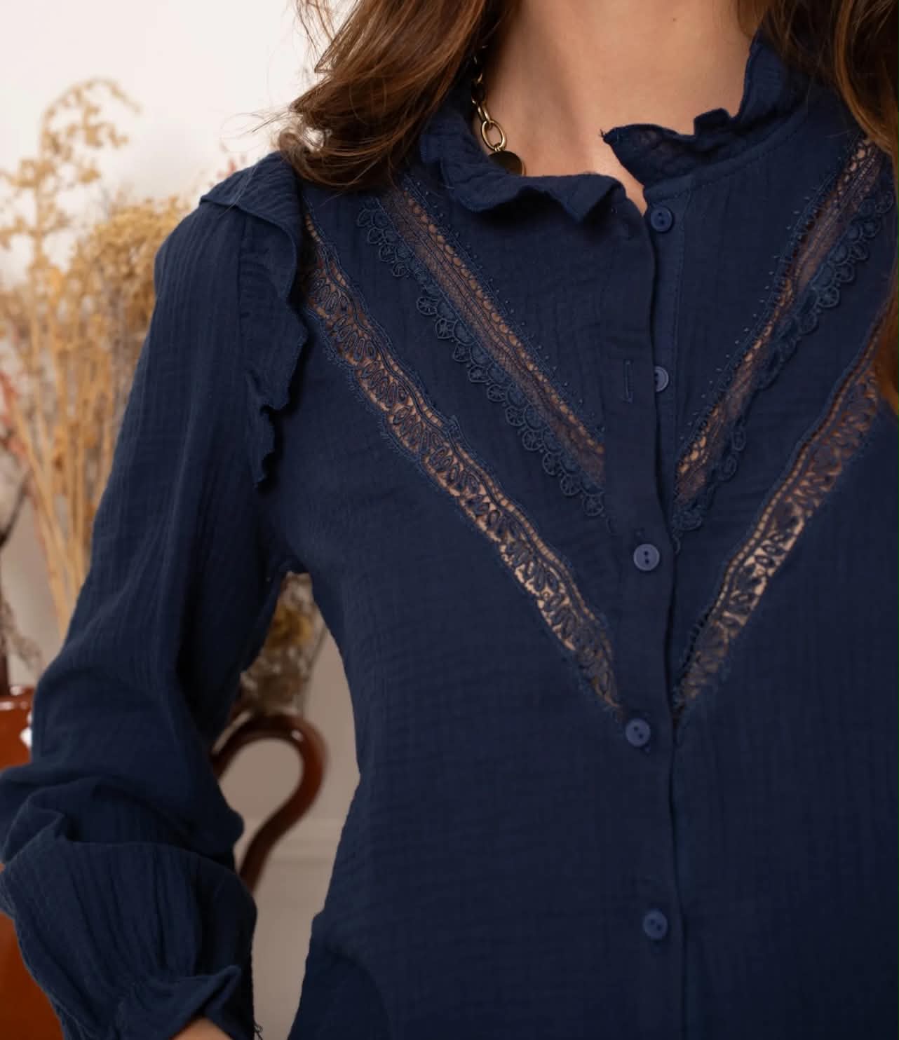 Blouse Charlotte – Gaze de coton & dentelle