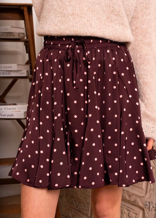 Jupe Clara – Pois Bordeaux