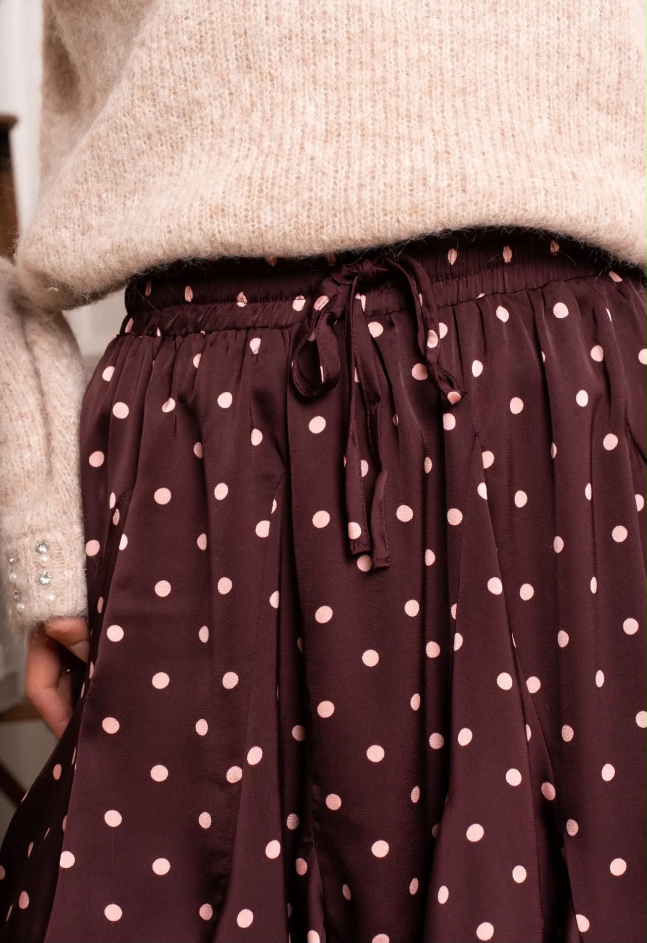 Jupe Clara – Pois Bordeaux