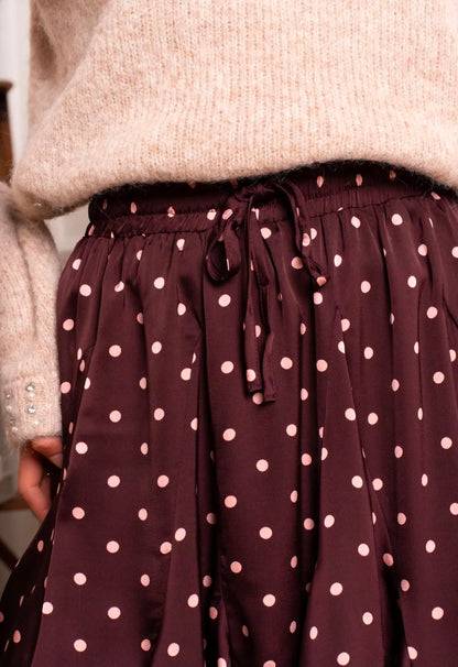 Jupe Clara – Pois Bordeaux