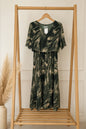 Robe Elena – Plissée Imprimée Kaki