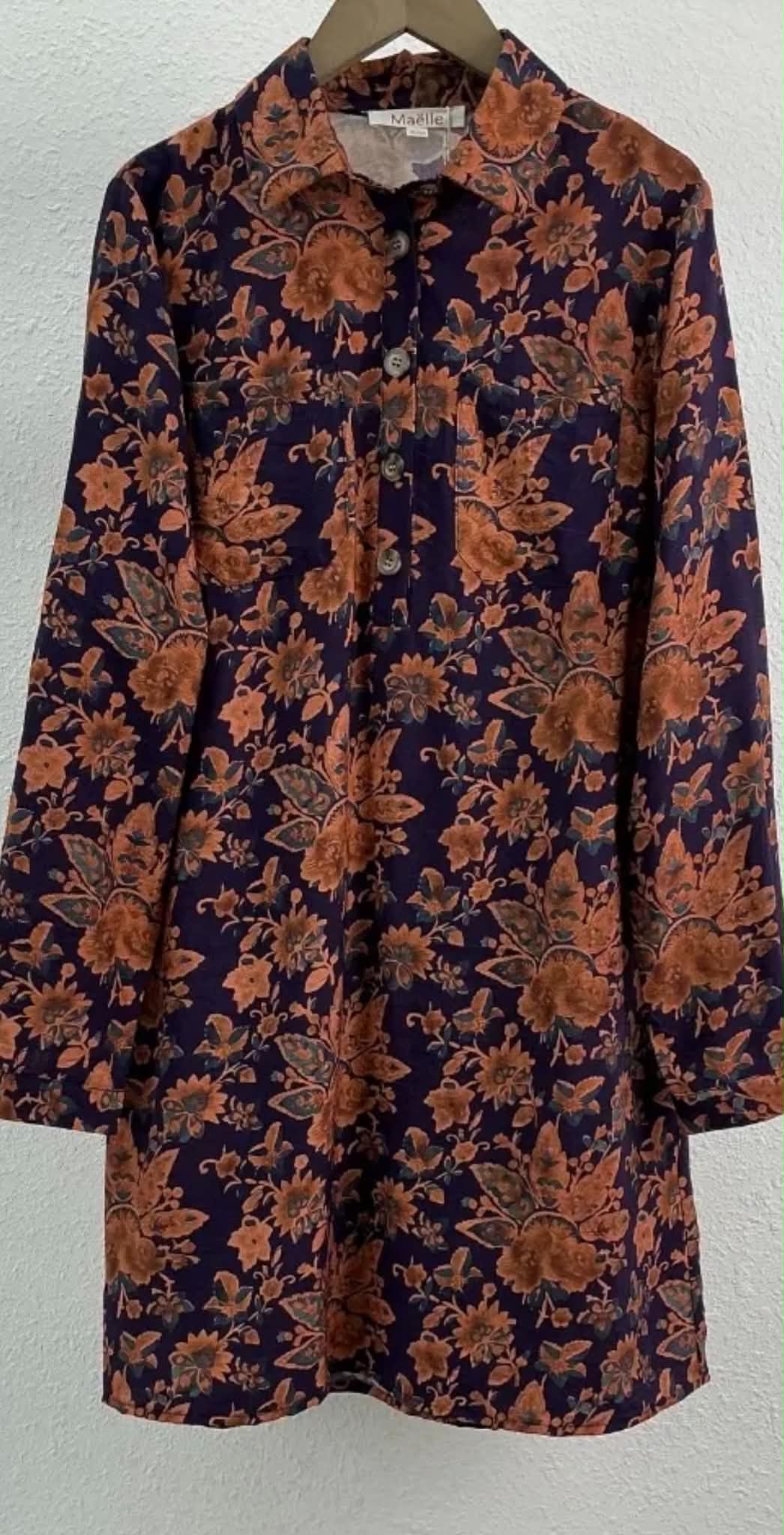 🌸 Robe JOSÉPHINE – Bleu fleuri