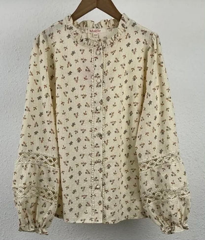🌼 Blouse CÉLESTE – Écru fleuri