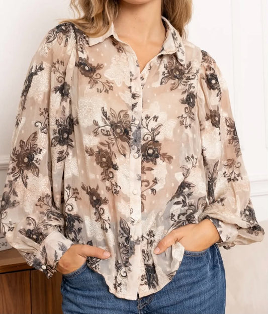 Chemise Philippine – Fleurie Beige