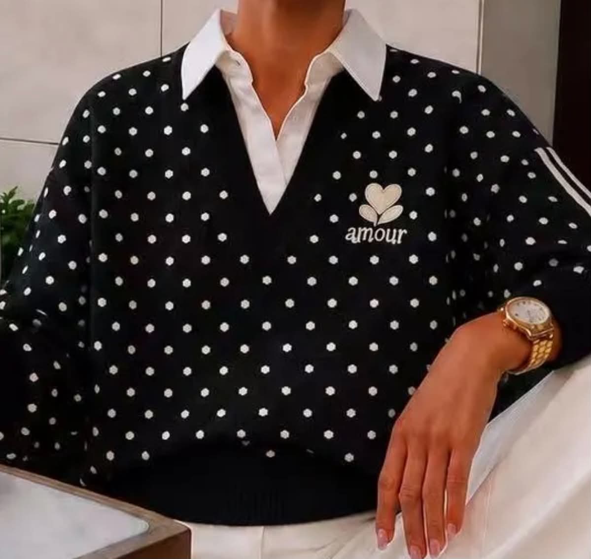 Pull Mila – Pois & col chemise