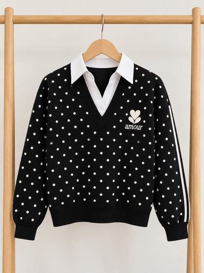 Pull Mila – Pois & col chemise