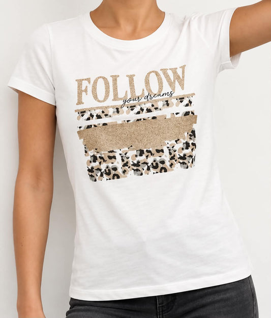 T-shirt Livia – Follow Your Dreams Blanc
