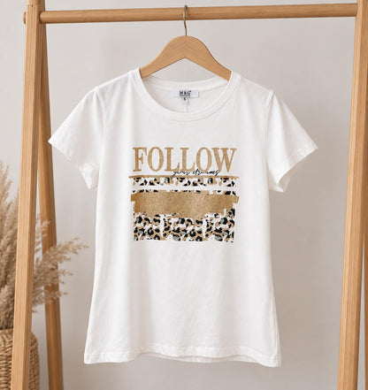 T-shirt Livia – Follow Your Dreams Blanc