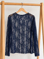 Top LOUISON – Dentelle Bleu Marine