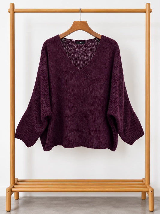 Pull ALBA – Maille Aubergine