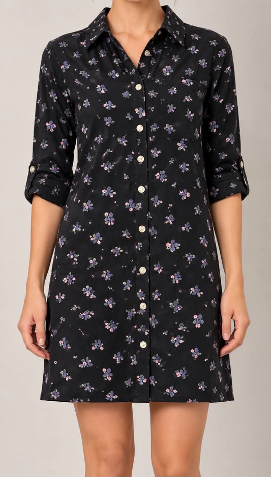 Robe chemise fleurie LÉONIE