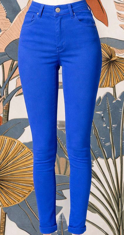 Jean slim bleu électrique